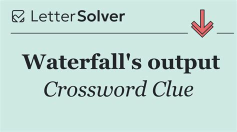 waterfall 8 letters|waterfall (8) Crossword Clue .